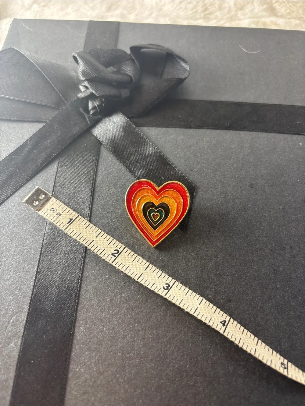 Vintage Multicolor Layered Heart Enamel Pin
